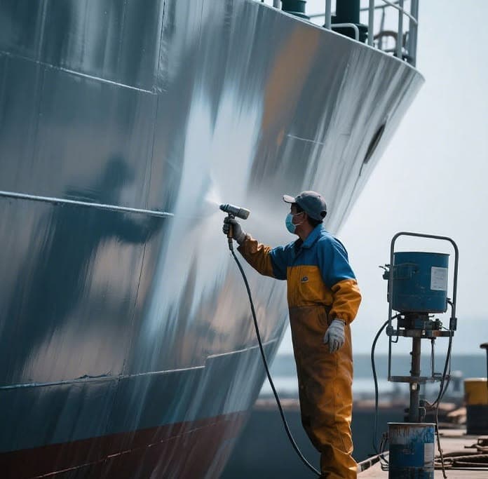 Industrial metal coating works for structural surfaces